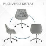 Velvet Ergonomic Home Office Chair - Comfy Computer Desk Chair with Adjustable Height & Supportive Arm/Back - Ideal for Extended Work Sessions