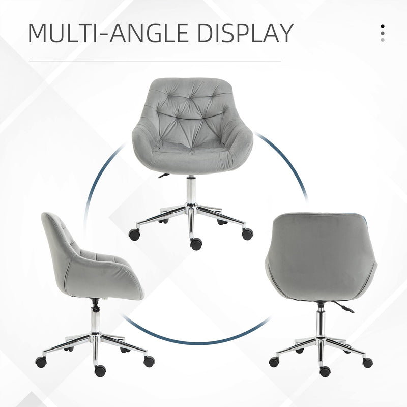 Velvet Ergonomic Home Office Chair - Comfy Computer Desk Chair with Adjustable Height & Supportive Arm/Back - Ideal for Extended Work Sessions