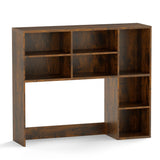 Desktop Bookshelf with 3 Adjustable Shelves and Open Compartment-
