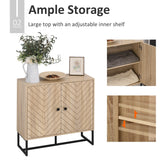 Modern Metal Frame Storage Cabinet - Adjustable Shelf with Handles and Tabletop - Stylish Organiser for Contemporary Home Decor