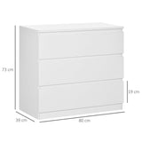 3-Drawer Chest of Drawers - Bedroom & Living Room Storage Organizer - Elegant White Unit for Clutter-Free Spaces