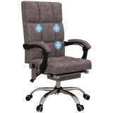 Executive Vibration Massage Office Chair - Microfiber Computer Seat with Reclining Back and Armrests, Charcoal Grey - Ideal for Professional Relaxation and Comfort at Work