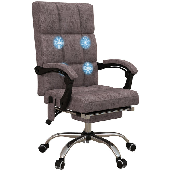 Executive Vibration Massage Office Chair - Microfiber Computer Seat with Reclining Back and Armrests, Charcoal Grey - Ideal for Professional Relaxation and Comfort at Work