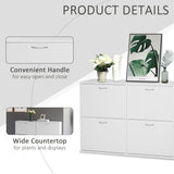 120Lx24Wx81H cm Shoe Storage Unit - Sleek White Particle Board Shoe Cabinet - Space-Saving Organization for Entryways and Closets