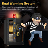 Electronic Safe Box - 36 x 31 x 41 cm, 3 Ways to Open, for Cash and Jewelry Storage - Perfect for Depositing Valuables Securely