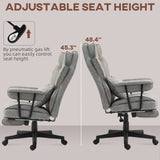 HOMCOM Executive Office Chair, Ergonomic Desk Chair with Foot Rest, Lumbar Support, Reclining Function and Wide Seat, Grey