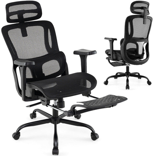Ergonomic Office Chair Swivel Computer Desk Chair with Rotating Headrest-
