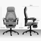 Vinsetto Office Chair with Footrest, High Back Swivel Desk Chair with Adjustable Height and Headrest for Home Office, Dark Grey