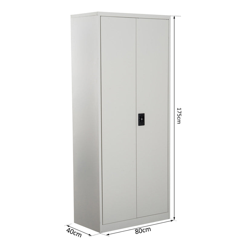 Cool Rolled Steel Lockable Cabinet - Tall Office Filing Storage with 2 Doors & 4 Adjustable Shelves - Secure Organizational Solution for Documents and Books