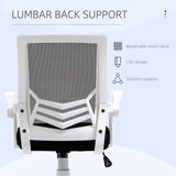 Ergonomic Mesh Office Chair with Flip-up Armrests - Lumbar Support and Smooth-Rolling Swivel Wheels - Comfortable Seating for Home Office and Desk Work