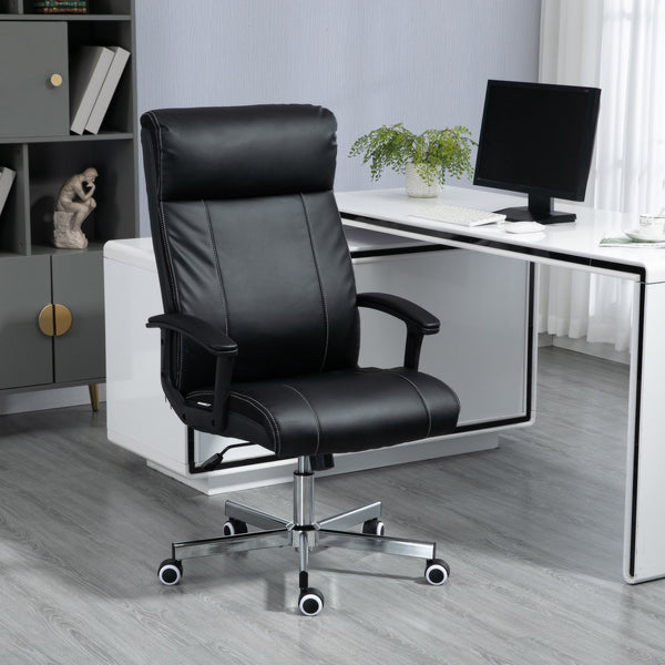 High-Back Vibrating Massage Office Chair - Tilt Function, Adjustable Height, Remote Control - Comfort Seating for Long Work Hours