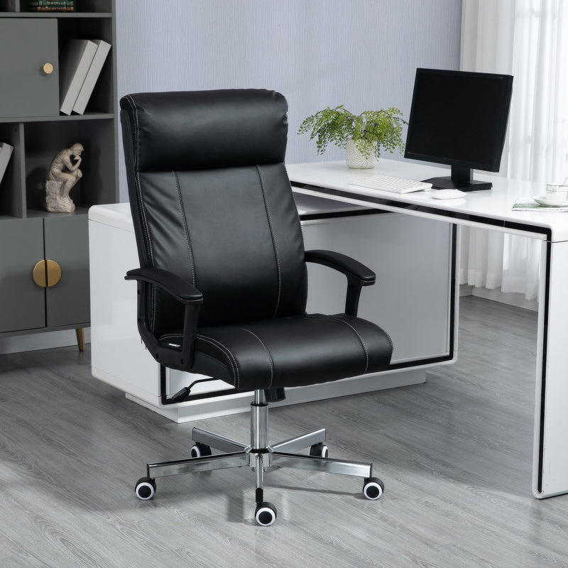 High-Back Vibrating Massage Office Chair - Tilt Function, Adjustable Height, Remote Control - Comfort Seating for Long Work Hours