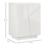 Freestanding Wooden Cabinet for Bedroom - High-Gloss Sideboard with Adjustable Shelves - Elegant Storage Solution for Clutter-Free Living Spaces