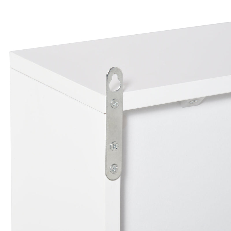 Bathroom Mirror Cabinet with Double Doors - Wall Mounted Storage Unit with Shelf - Elegant White Organizer for Restroom Essentials