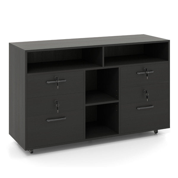 File Cabinet with Lock Mobile Lateral Filing Storage Organizer-