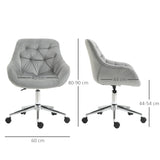 Velvet Ergonomic Home Office Chair - Comfy Computer Desk Chair with Adjustable Height & Supportive Arm/Back - Ideal for Extended Work Sessions