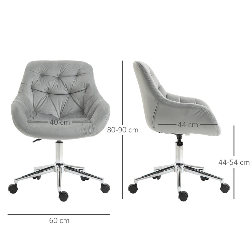 Velvet Ergonomic Home Office Chair - Comfy Computer Desk Chair with Adjustable Height & Supportive Arm/Back - Ideal for Extended Work Sessions