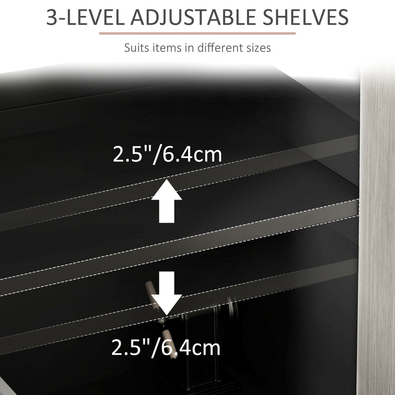 Adjustable Shelving Sideboard - Living Room Storage Cabinet with 4 Doors and Pine Legs - Elegant Organization Solution for Home Spaces
