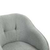 HOMCOM Computer Desk Chair, Fluffy Fabric Swivel Office Chair, Makeup Vanity Chair with Height Adjustable, Wheels, for Home Study Bedroom, Grey | Aosom UK