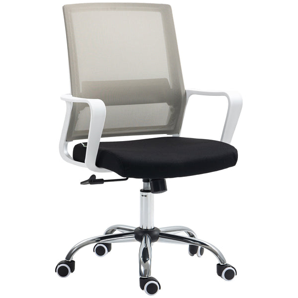 Ergonomic Mesh Desk Chair with Adjustable Armrests - Black Office Chair with 360° Swivel and Height Adjustment - Comfortable Seating for Work and Study