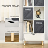 6-Cube Modern Bookcase - Freestanding Display Shelf, Storage Organizer Cabinet - Ideal for Home, Office, Living Room, Study Decor in White