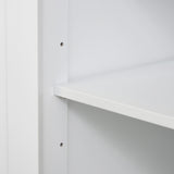 Kitchen Console Sideboard - 2-Tier Cabinet with Open Shelf Storage, White Finish - Ideal for Dining Room Organization and Decor