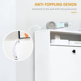 3-Drawer Footwear Organizer - Chipboard Construction in Elegant White - Space-Saving Solution for Shoe Clutter