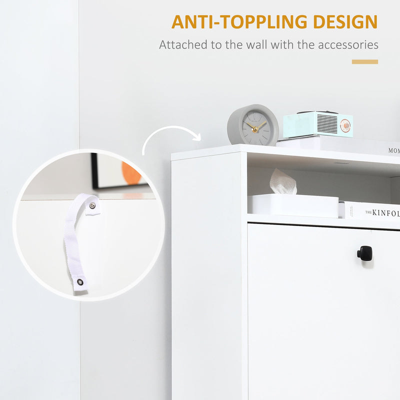 3-Drawer Footwear Organizer - Chipboard Construction in Elegant White - Space-Saving Solution for Shoe Clutter