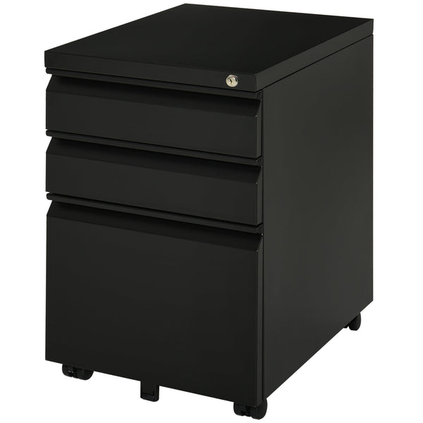 Lockable Metal Vertical File Cabinet with 3 Drawers - Anti-tilt, Holds Letter A4 Legal Size Documents - Secure Storage Solution for Office and Home Use