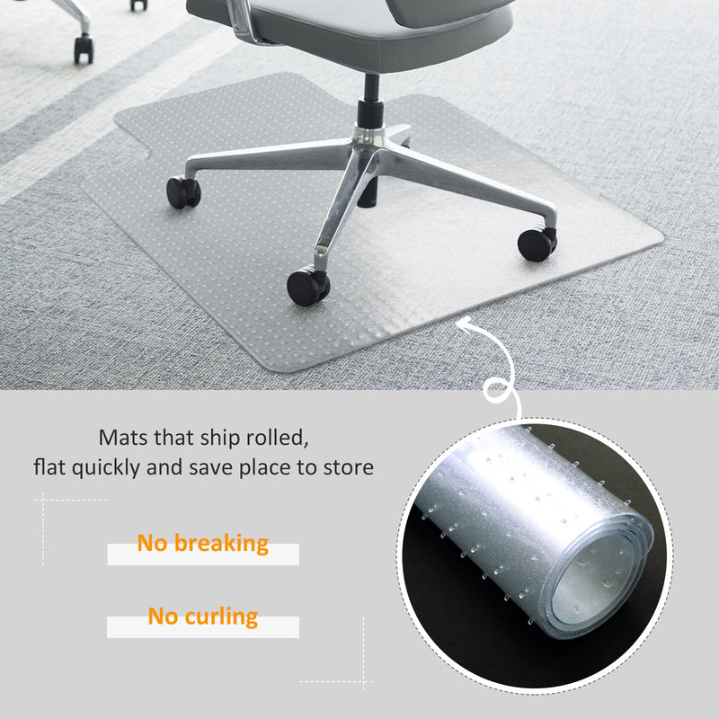 Clear Office Chair Mat with Gripper Spikes - Non-Slip, Frosted Lipped Carpet Protector - Ideal for Home and Office Use to Protect Floors
