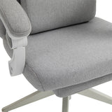 Adjustable Swivel Home Office Chair with Manual Footrest - Ergonomic Recliner Seat with Padding, Armrests, and 2 Pillows in Modern Grey - Ideal for Comfortable Working and Relaxation