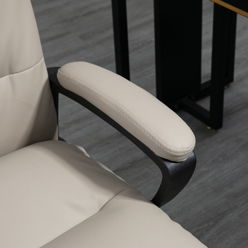 Ergonomic High Back Office Chair - PU Leather, Dual-Tier Padding, Swivel Wheels, Adjustable Height - Comfortable Desk Seating for Professionals