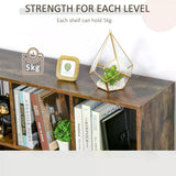 3-Tier Storage Shelf Bookcase - Rustic Brown Display Rack for Organizing - Perfect for Home Office, Living Room, or Playroom