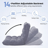 Coral Velvet - Adjustable Floor Gaming Chair with 14-Position Back, Black - Ideal for Comfortable and Flexible Gaming Set-Up