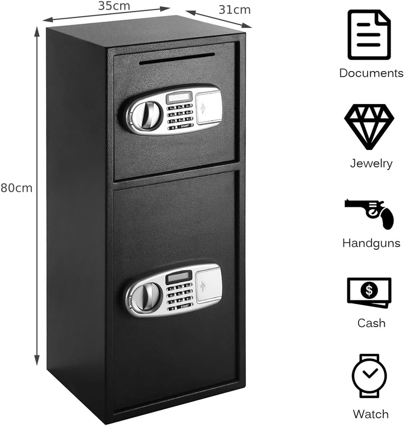 Steel Security Brand Model 101 - Depository Safe with 4 Keys and Keypad Lock - Ideal for Secure Storage of Cash and Valuables