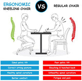 Wooden Orthopaedic Kneeling Stool with Ergonomic Posture Frame in Beige - Ideal for Improving Posture and Easing Back Pain