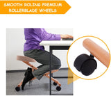 Wooden Orthopaedic Kneeling Stool with Ergonomic Posture Frame in Beige - Ideal for Improving Posture and Easing Back Pain