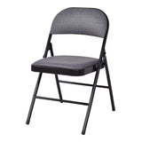 Set of 4 Folding Fabric Padded Chairs with Sponge Seat and Backrest-Beige