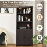 Wooden Tall Bookcase 3-Tier - Storage Cabinet in Coffee Finish - Ideal for Organizing Books and Display Items