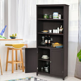 Wooden Tall Bookcase 3-Tier - Storage Cabinet in Coffee Finish - Ideal for Organizing Books and Display Items