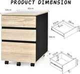 Mobile File Cabinet with 3 Drawers - Vertical Filling Structure, Under Desk Placement - Ideal for Workspace Organization and Storage