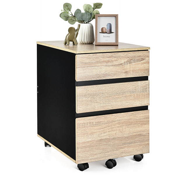 Mobile File Cabinet with 3 Drawers - Vertical Filling Structure, Under Desk Placement - Ideal for Workspace Organization and Storage