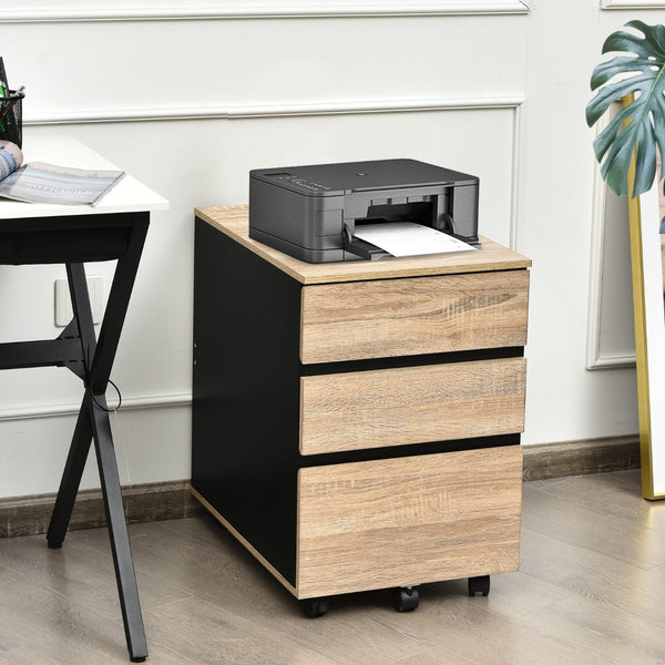 Mobile File Cabinet with 3 Drawers - Vertical Filling Structure, Under Desk Placement - Ideal for Workspace Organization and Storage