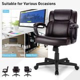 Mid-Back Modern Office Chair - PU Leather with Adjustable Height Feature - Ideal for Comfortable and Ergonomic Office Seating