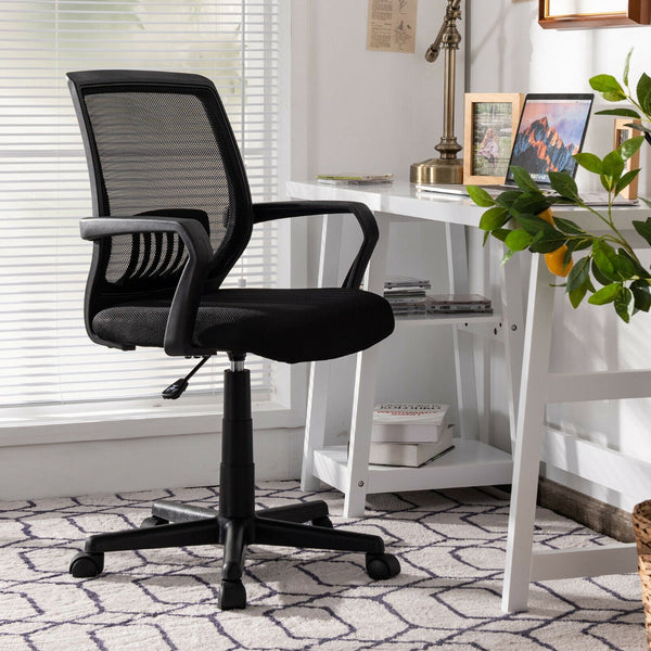 Ergonomic Mesh Office Chair - Adjustable Swivel Design with Lumbar Support - Ideal for Comfortable & Healthy Workplace Seating