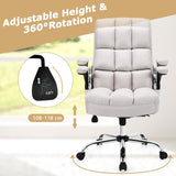 Linen Upholstered Executive Chair - Ergonomic High Back Design for Home Office Use - Perfect Comfort Solution for Busy Professionals, Beige