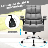 Linen Upholstered Executive Chair - Ergonomic High Back Design for Home Office Use - Perfect Comfort Solution for Busy Professionals, Beige
