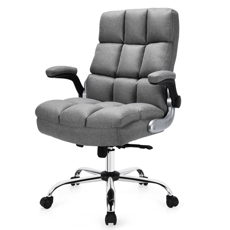 Linen Upholstered Executive Chair - Ergonomic High Back Design for Home Office Use - Perfect Comfort Solution for Busy Professionals, Beige