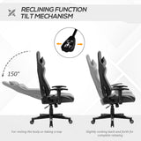 Ergonomic Racing-Style Gaming Chair - High-Back, Adjustable, Swivel Office Chair with Lumbar Support, Grey - Ideal for Gamers and Long-Hour Desk Users