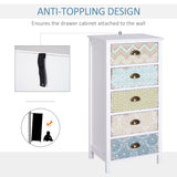 Storage Chest Organizer - Spacious 46Wx34Dx94H cm Cabinet, White Finish - Ideal for Home Decluttering and Organization